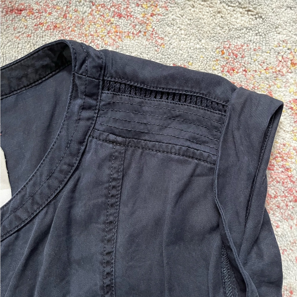 HEI HEI Navy Blue Sleeveless Jumpsuit with elastic waist and tie- so cute! - Picture 9 of 11